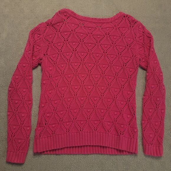 Tommy Hilfiger Women's M Sweater Thick Open Knit Cable Pink Pullover Sweatshirt - Picture 3 of 7